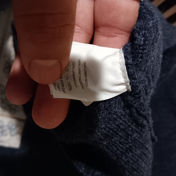 J. Crew Factory Men's Navy Crewneck Sweater Sz L - Picture 6 of 6